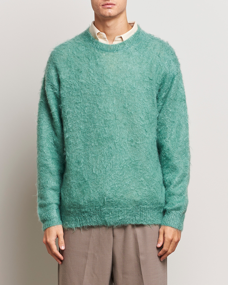 Herren | Pullover | Auralee | Brushed Mohair Pullover Jade Green