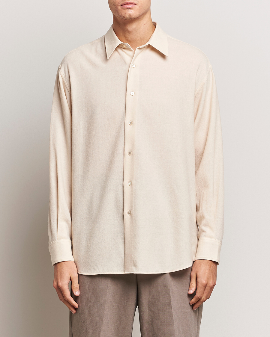 Herren | Hemden | Auralee | Viyella Wool Shirt Ivory