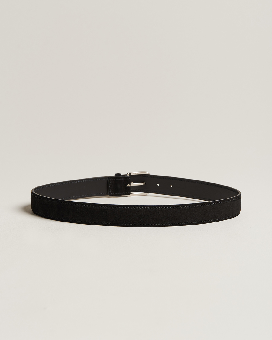Herren | Orciani Suede Belt 3,5 cm Black | Orciani | Suede Belt 3,5 cm Black
