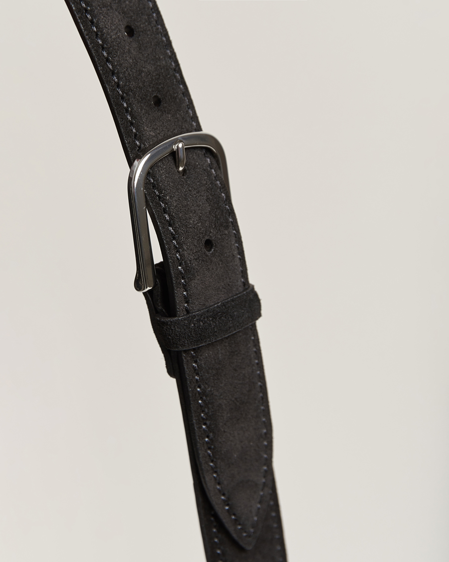 Herren | Orciani Suede Belt 3,5 cm Black | Orciani | Suede Belt 3,5 cm Black
