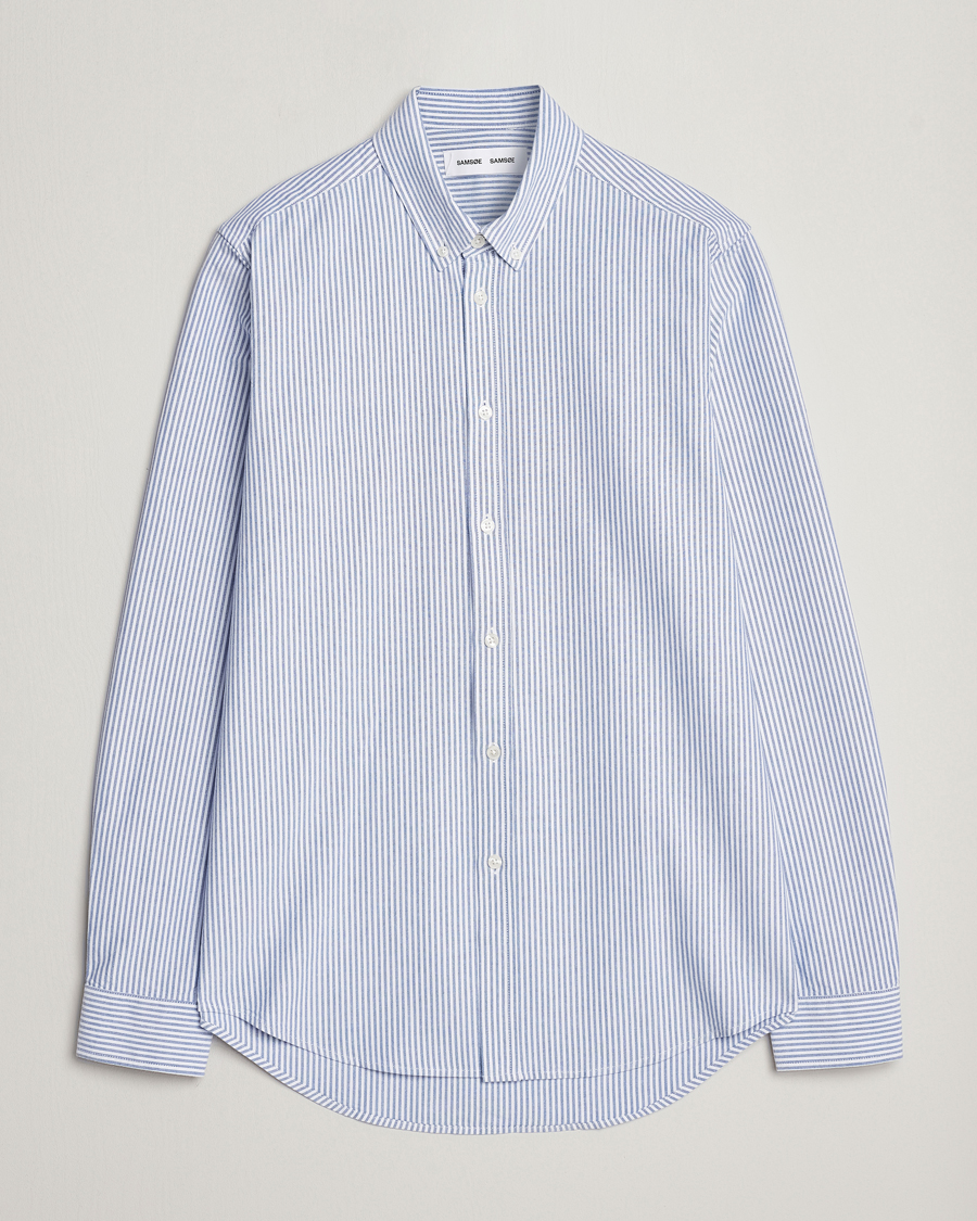 Herren | Hemden | Samsøe Samsøe | Liam Striped Button Down Shirt Blue/White