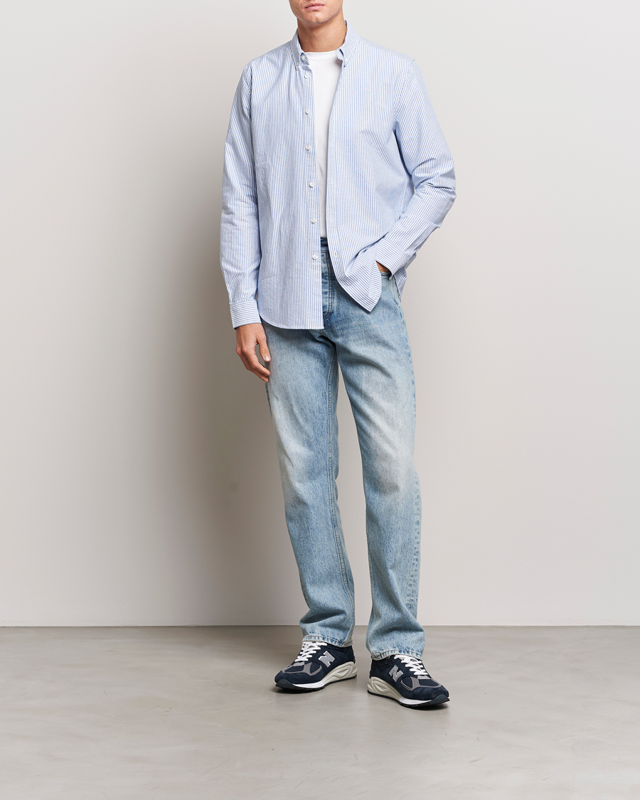 Herren | Hemden | Samsøe Samsøe | Liam Striped Button Down Shirt Blue/White