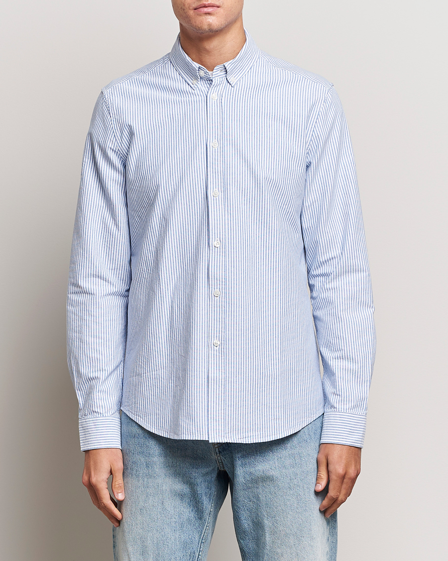 Herren | Hemden | Samsøe Samsøe | Liam Striped Button Down Shirt Blue/White