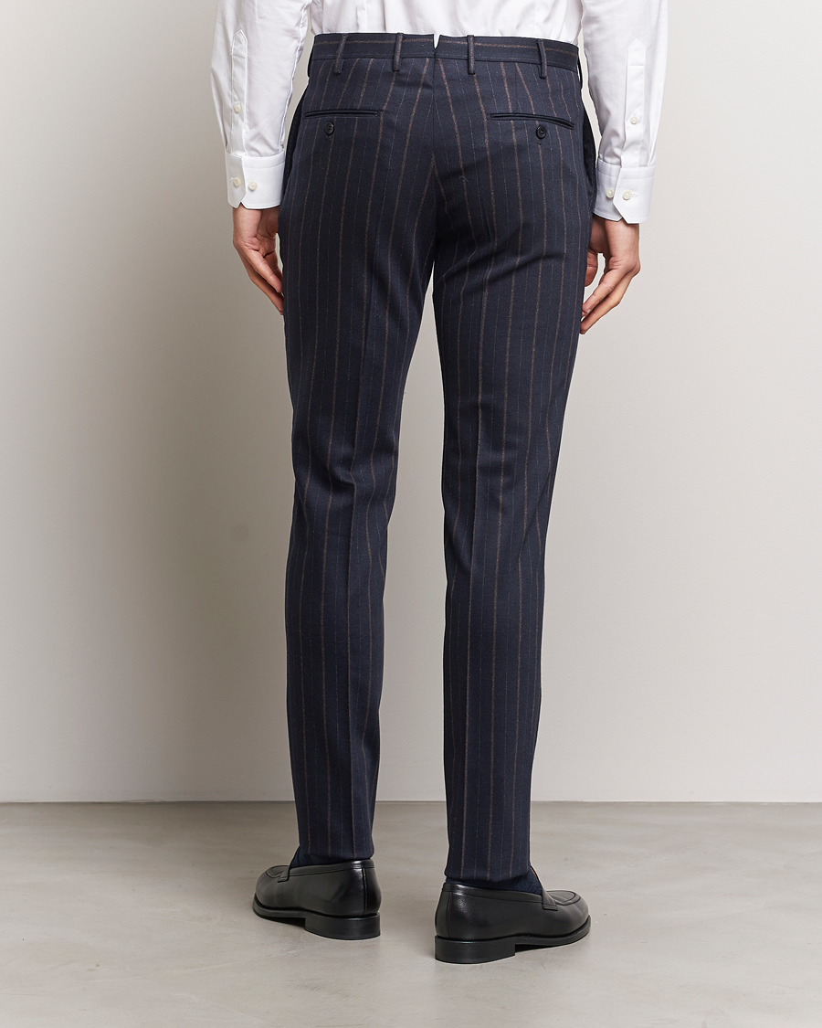 Herren | Hosen | Incotex | Wool/Cashmere Stretch Pinstripe Trousers Navy