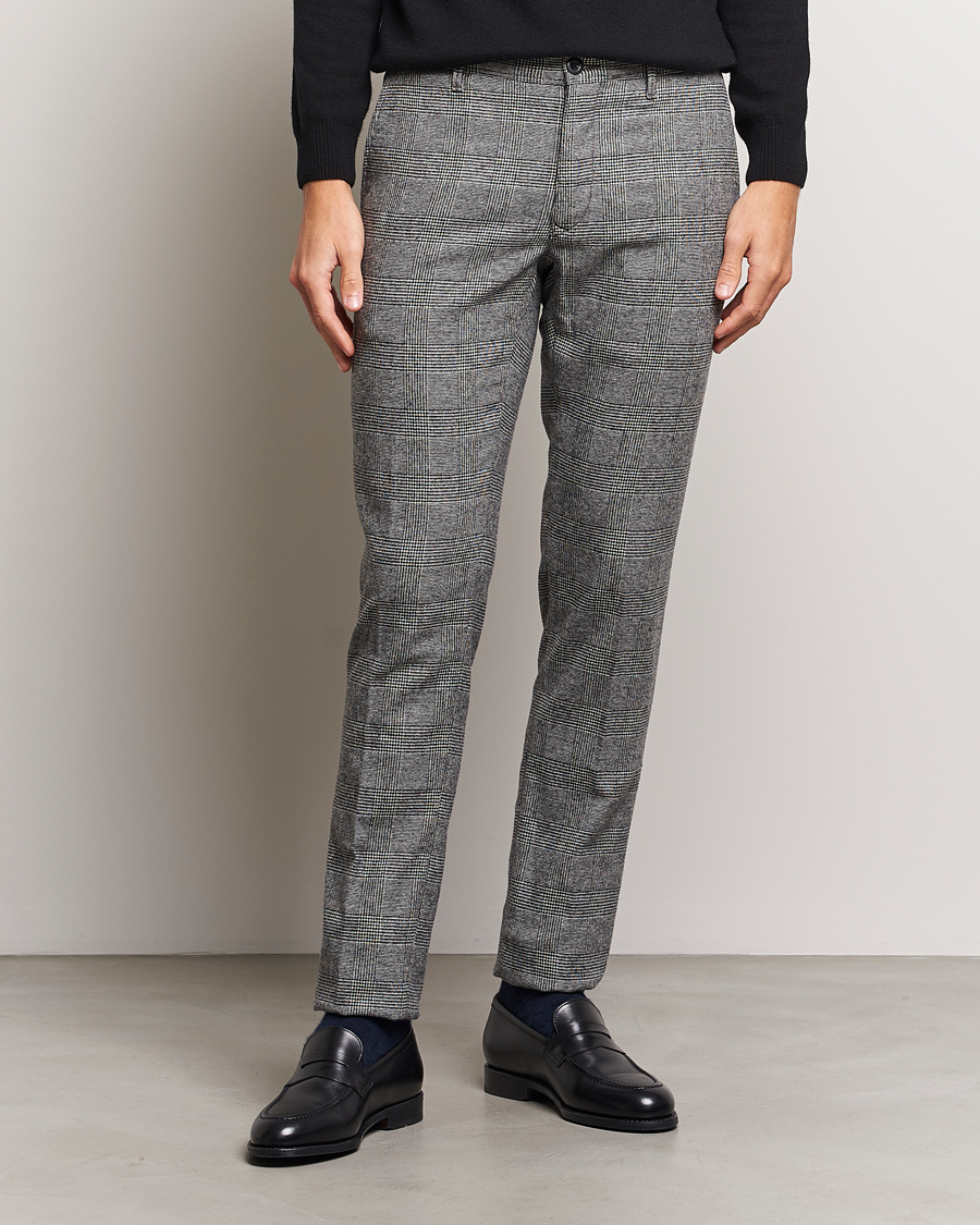 Herren | Hosen | Incotex | Slim Fit Prince Of Wales Check Pants Grey