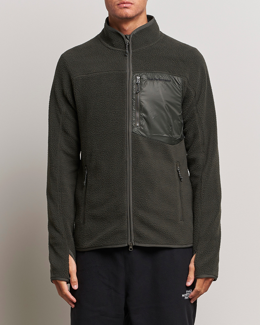 Herren | Pullover | Peak Performance | Pile Full Zip Olive Extreme