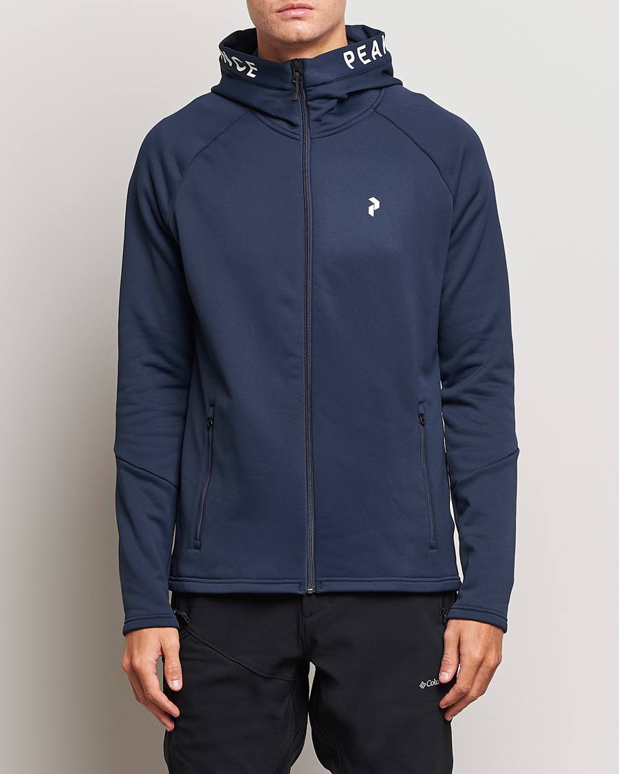 Herren | Pullover | Peak Performance | Rider Hooded Full Zip Blue Shadow