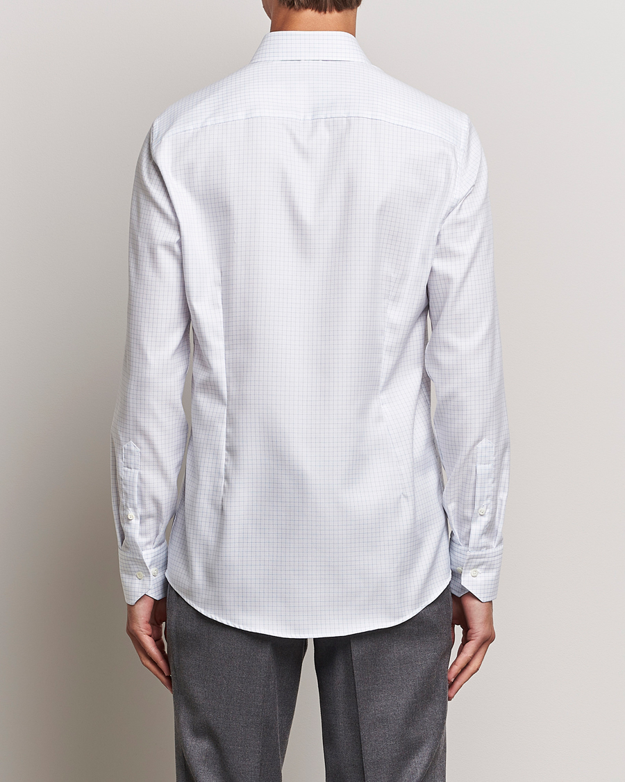 Herren | Hemden | Stenströms | Slimline Thin Check Cut Away Shirt White