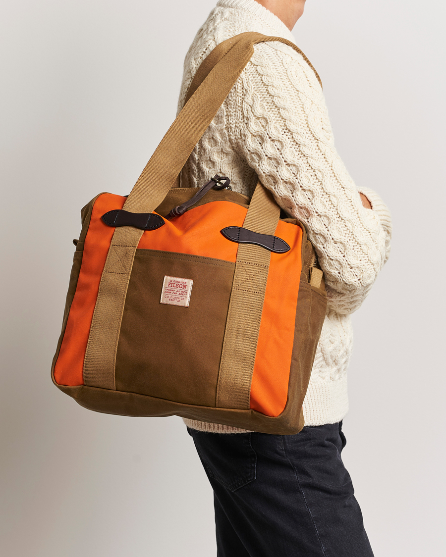 Herren | Filson Tin Cloth Tote Bag Dark Tan/Flame | Filson | Tin Cloth Tote Bag Dark Tan/Flame