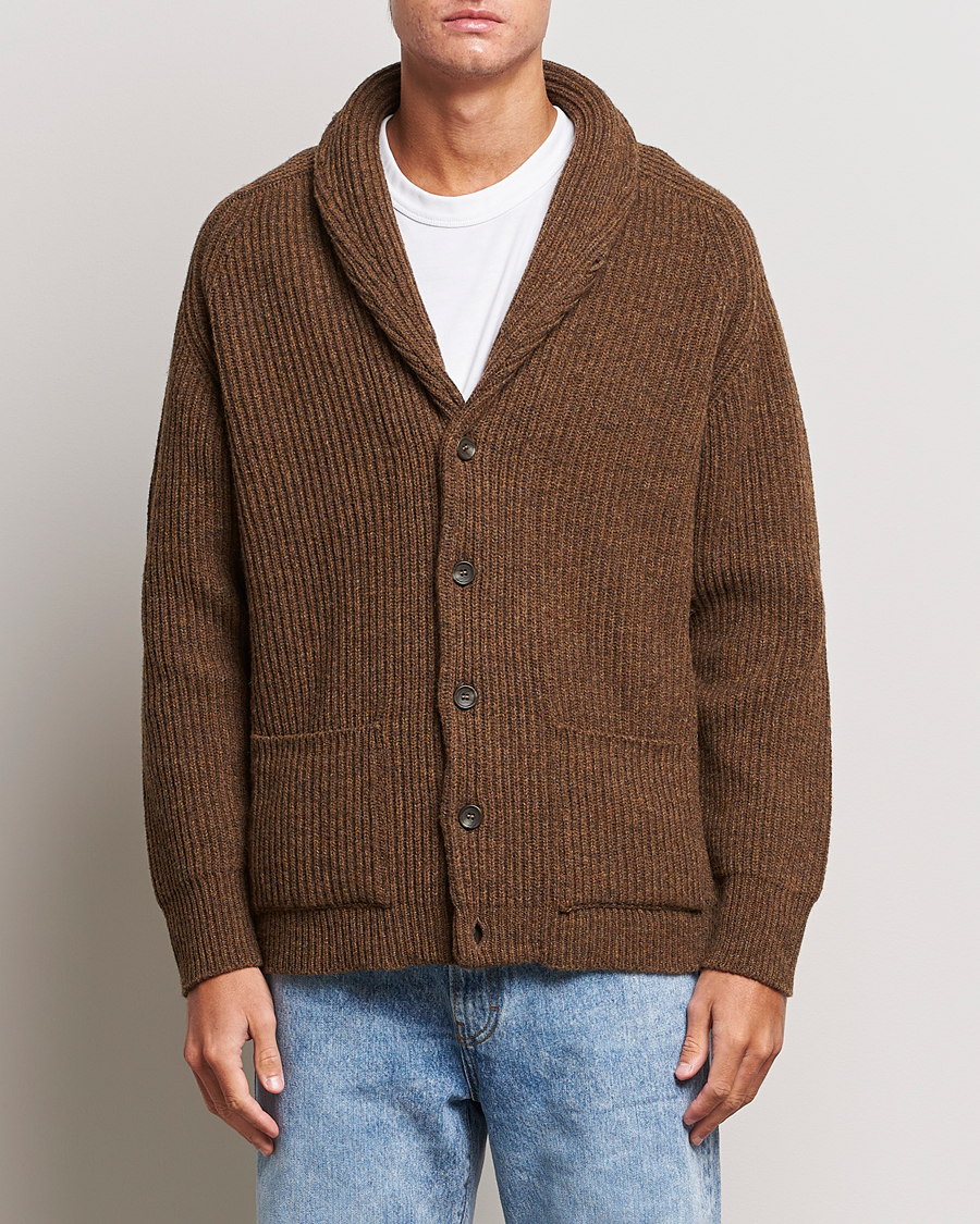 Herren | Pullover | Filson | Bristol Wool Cardigan Brown Heather