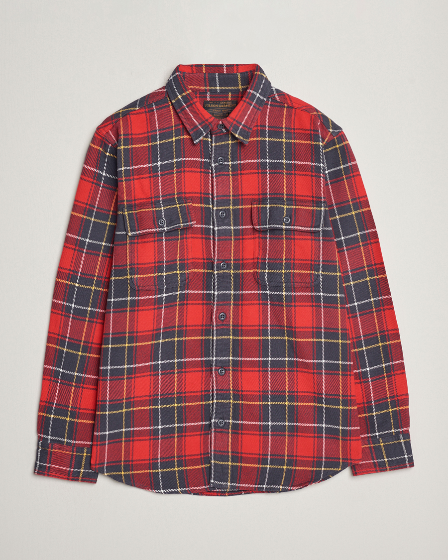 Herren | Hemden | Filson | Vintage Flannel Work Shirt Red Charcoal Plaid