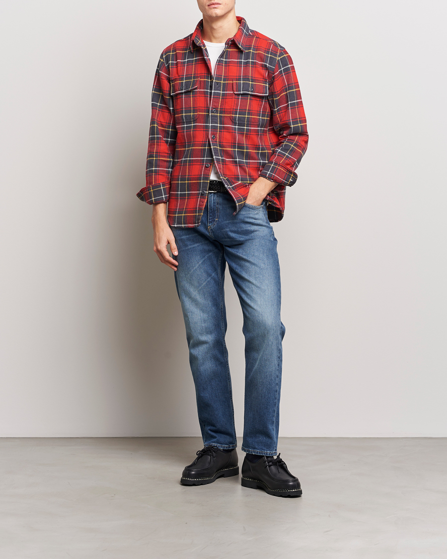 Herren | Hemden | Filson | Vintage Flannel Work Shirt Red Charcoal Plaid