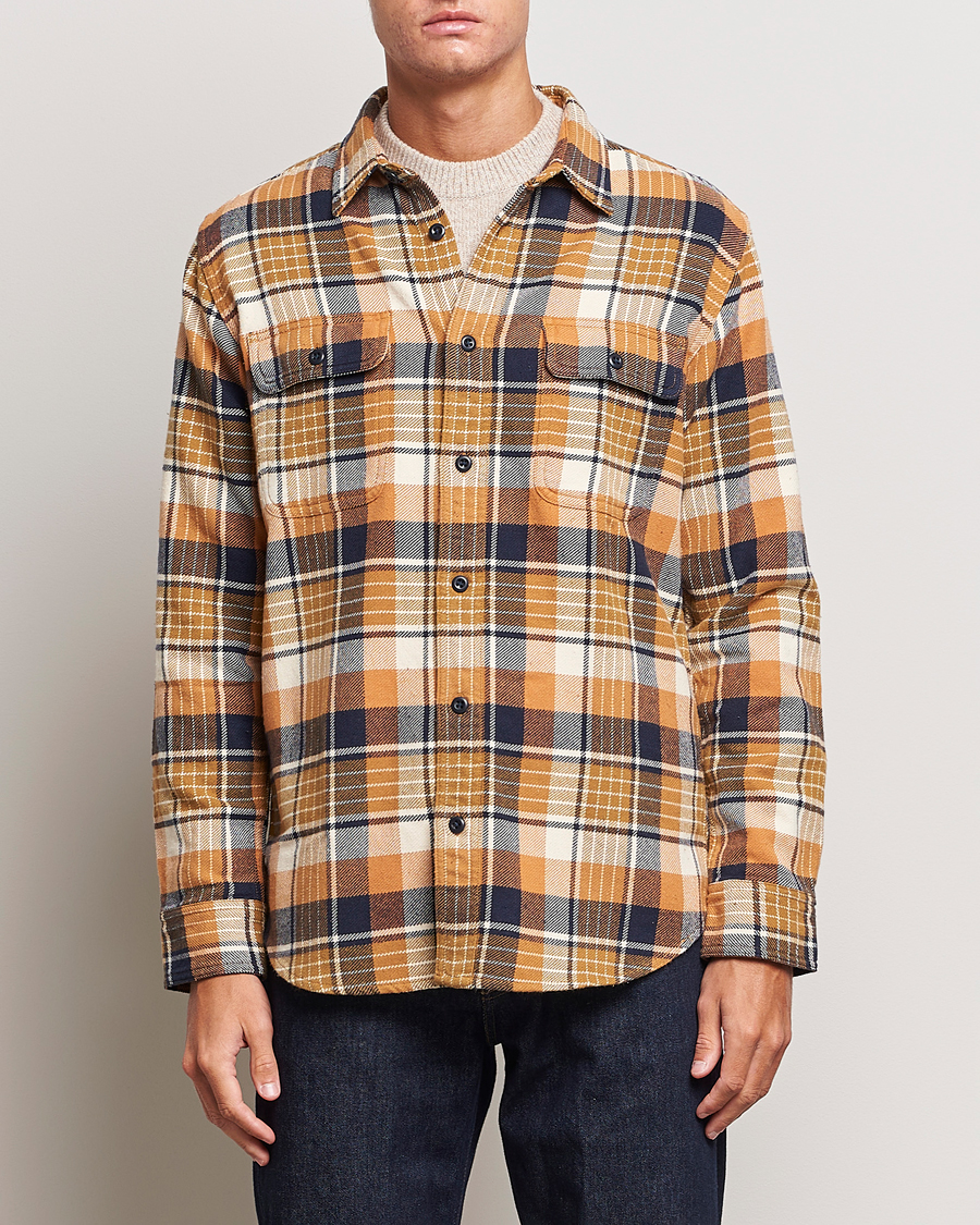 Herren | Hemden | Filson | Vintage Flannel Work Shirt Navy/Cumin Red