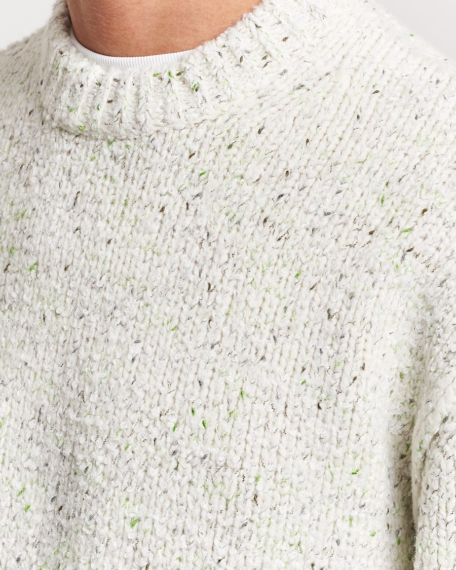 Herren | Pullover | Samsøe Samsøe | Samsøe & Samsøe Max Heavy Knitted Crew Neck White Neps