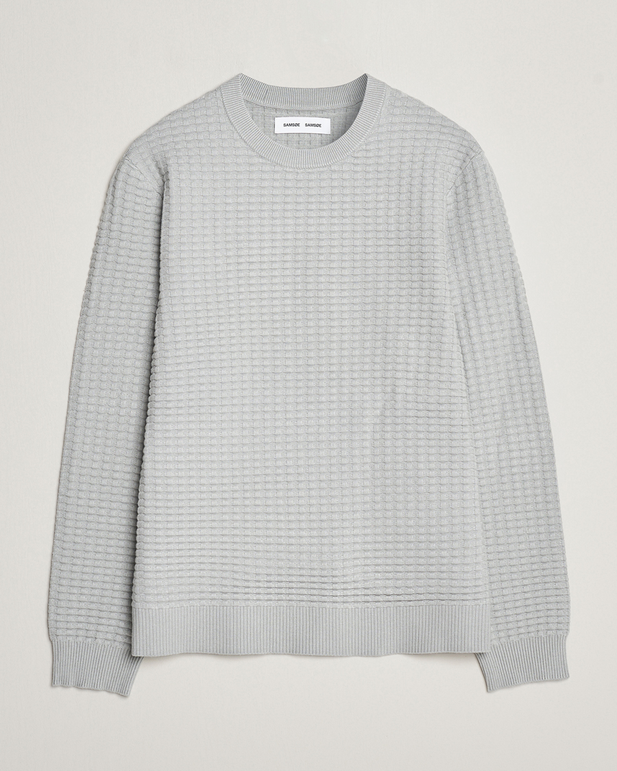 Herren | Pullover | Samsøe Samsøe | Samsøe & Samsøe Jules Waffle Knitted Crew Neck High Rise Grey