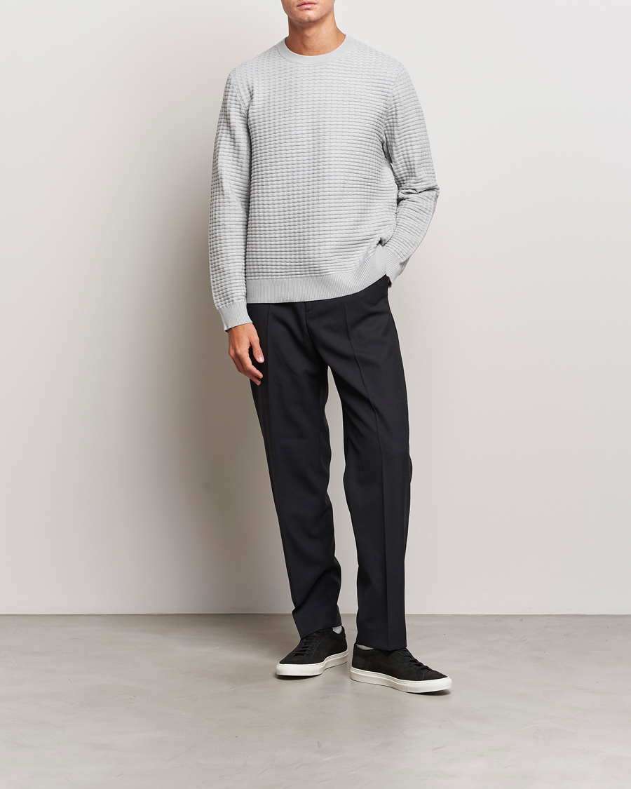 Herren | Pullover | Samsøe Samsøe | Samsøe & Samsøe Jules Waffle Knitted Crew Neck High Rise Grey
