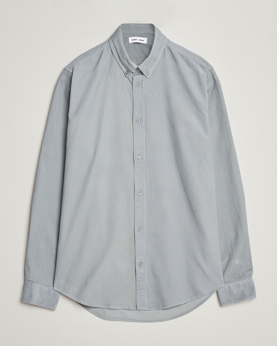 Herren | Hemden | Samsøe Samsøe | Samsøe & Samsøe Liam Baby Cord Shirt High Rise Grey
