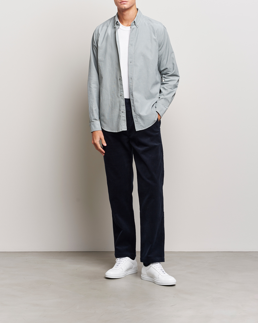 Herren | Hemden | Samsøe Samsøe | Samsøe & Samsøe Liam Baby Cord Shirt High Rise Grey