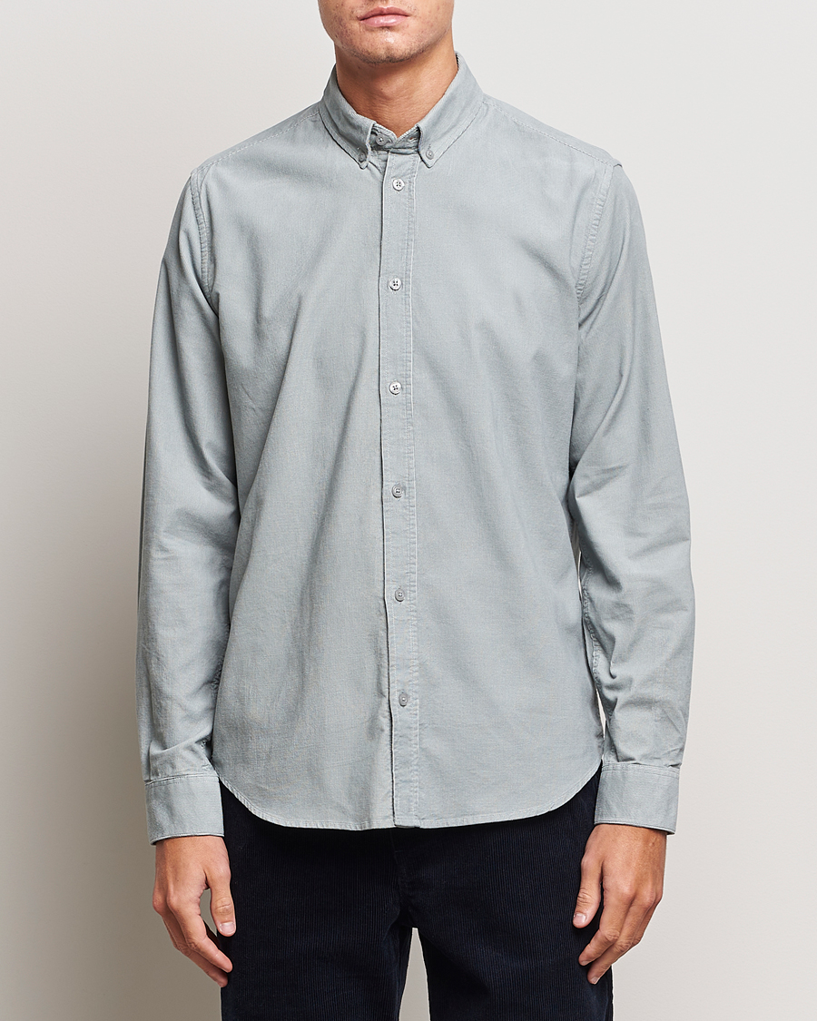 Herren | Hemden | Samsøe Samsøe | Samsøe & Samsøe Liam Baby Cord Shirt High Rise Grey