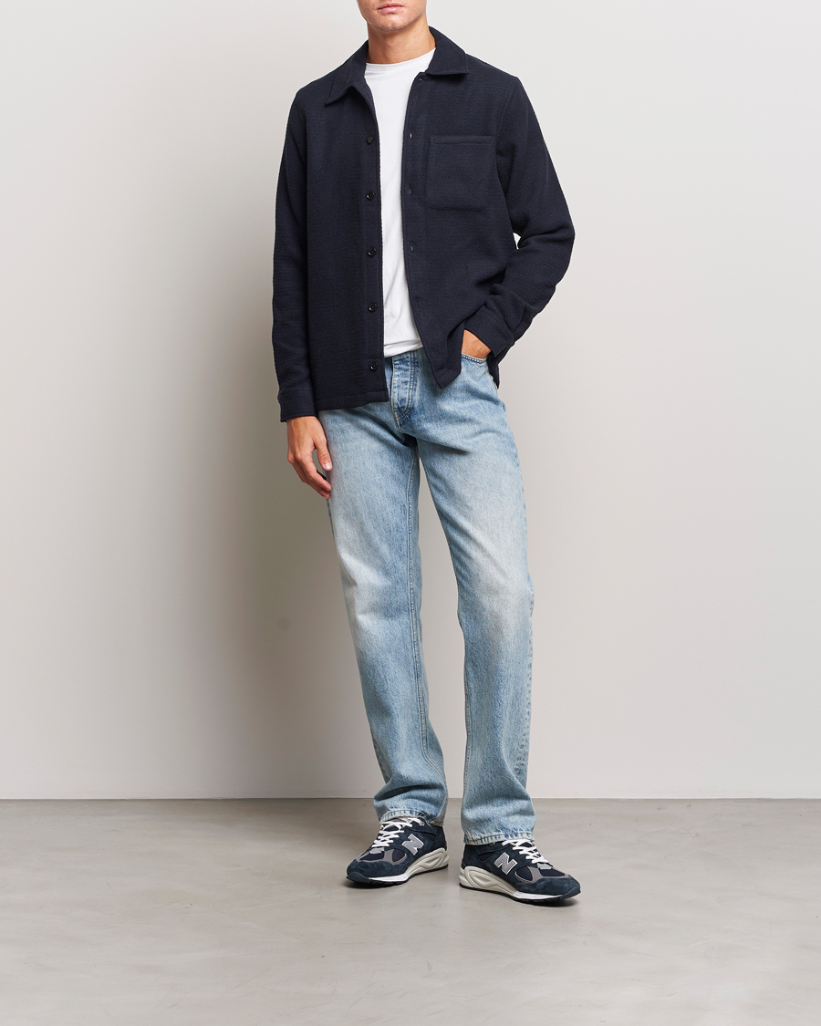 Herren | Hemden | Samsøe Samsøe | Samsøe & Samsøe Taka Waffle Knitted Overshirt Salute Navy