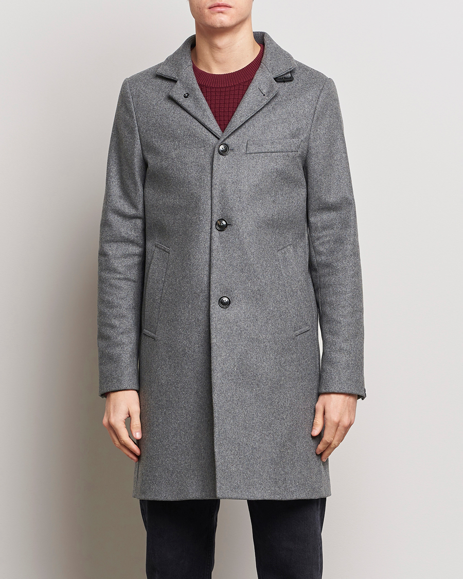 Herren | Jacken | J.Lindeberg | Holger Melton Coat Mid Grey Mel