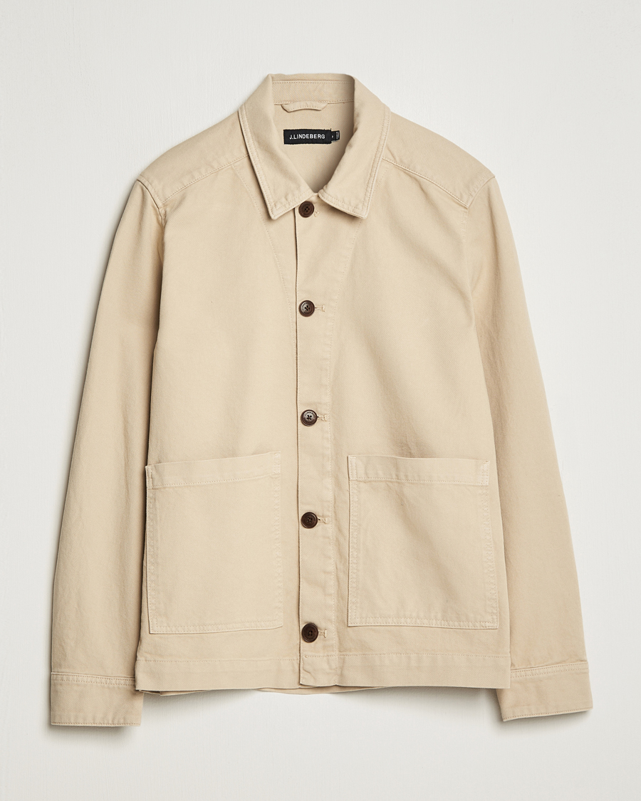 Herren | Hemden | J.Lindeberg | Lando Organic Twill Overshirt Oyster Grey