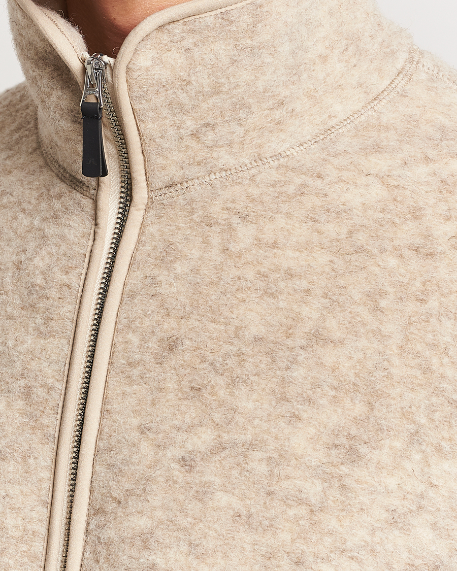 Herren | Pullover | J.Lindeberg | Dustin Wool Fleece Jacket Oyster Grey