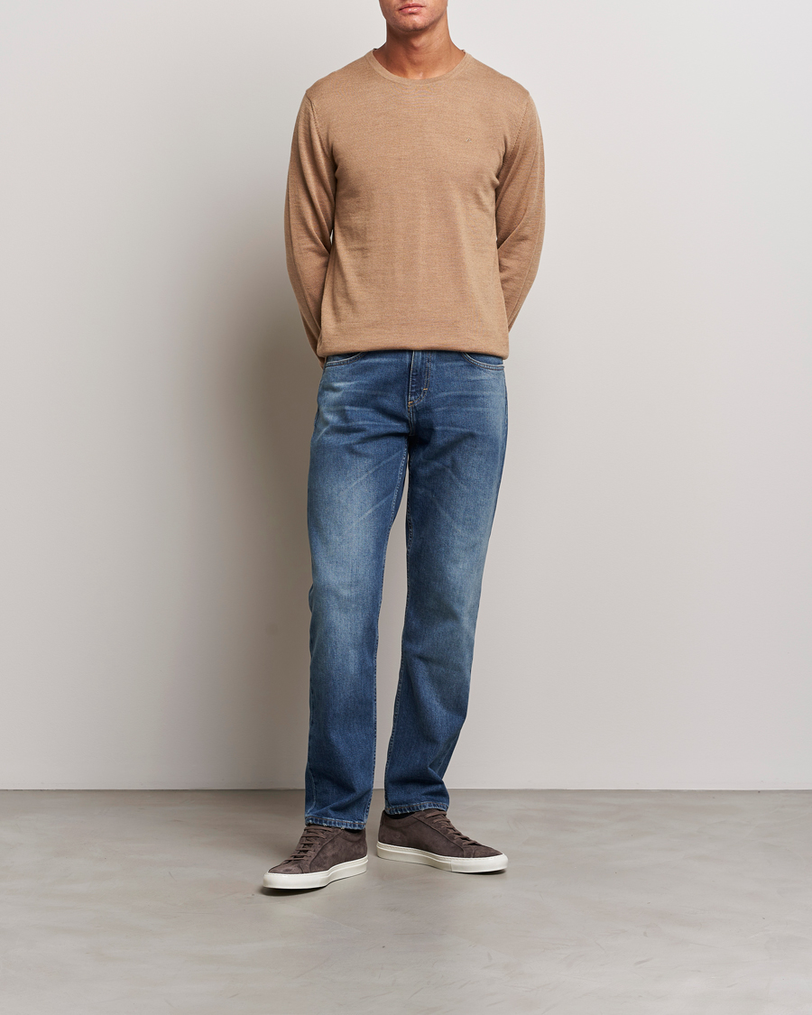 Herren | Pullover | J.Lindeberg | Lyle True Merino Crew Neck Pullover Chipmunk Melange