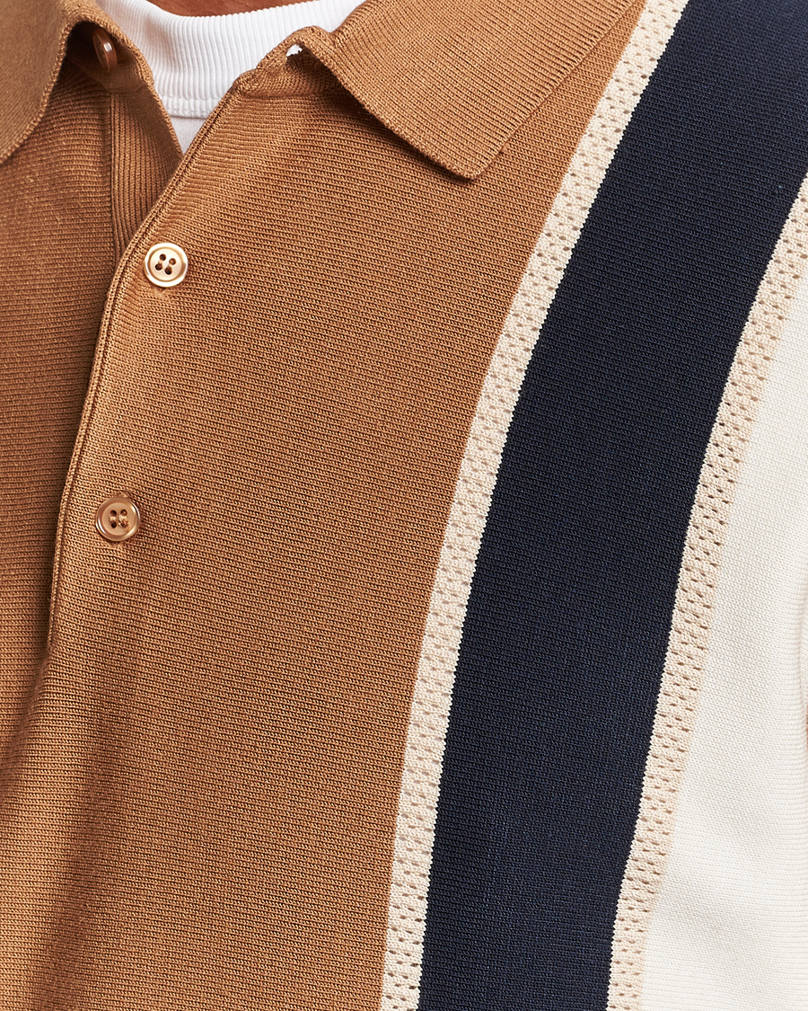 Herren | Pullover | J.Lindeberg | Heden Striped Knitted Polo Chipmunk