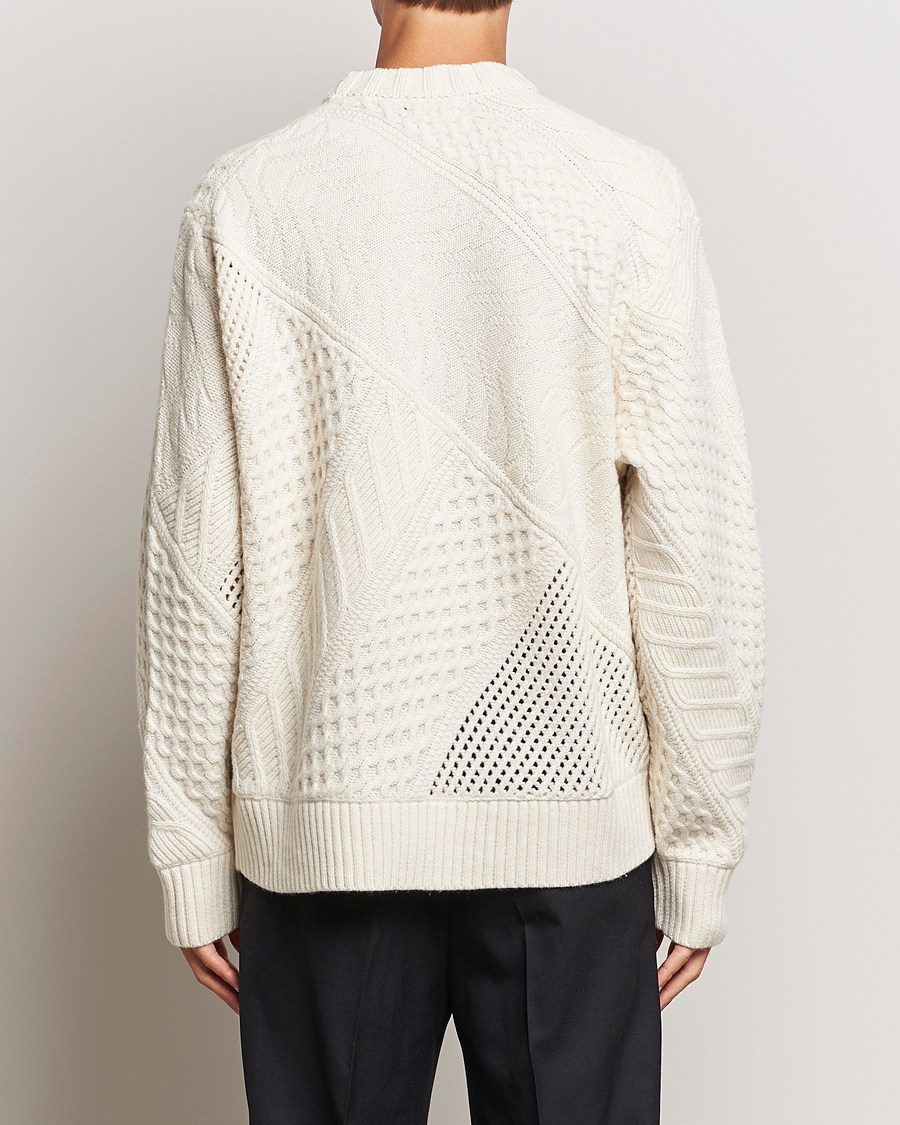 Herren | Pullover | J.Lindeberg | Savio Cable Knit Mock Neck Cloud White