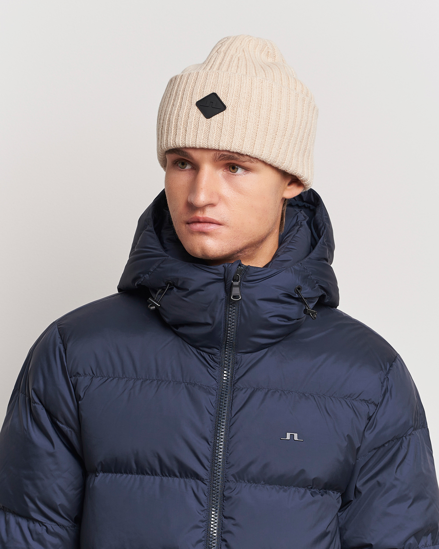Herren | J.Lindeberg Jive Wool Beanie Oyster Grey | J.Lindeberg | Jive Wool Beanie Oyster Grey