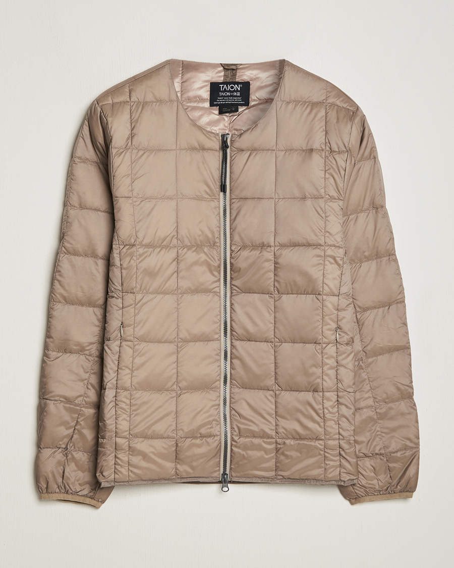 Herren | Jacken | TAION | Crew Neck W-Zip Down Jacket Khaki
