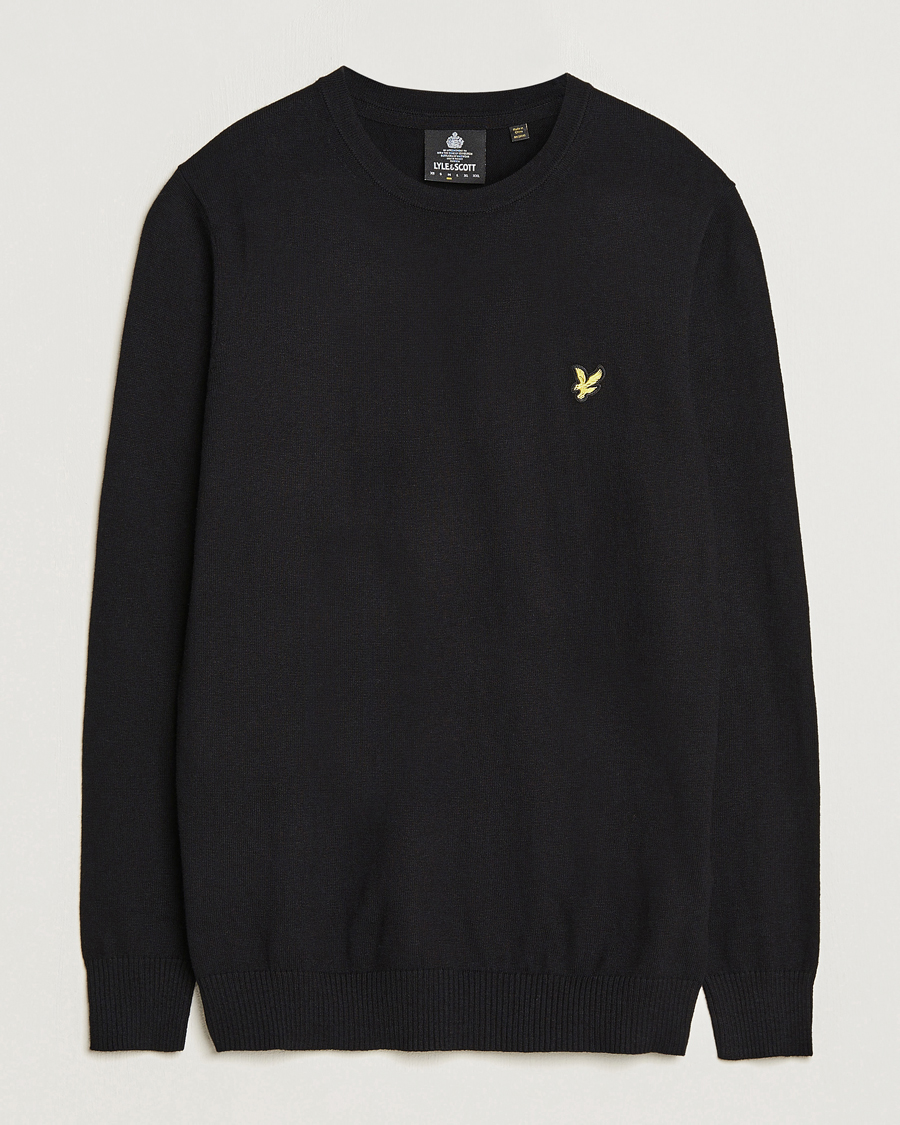 Herren | Pullover | Lyle & Scott | Cotton/Merino Crew Neck Jumper Jet Black