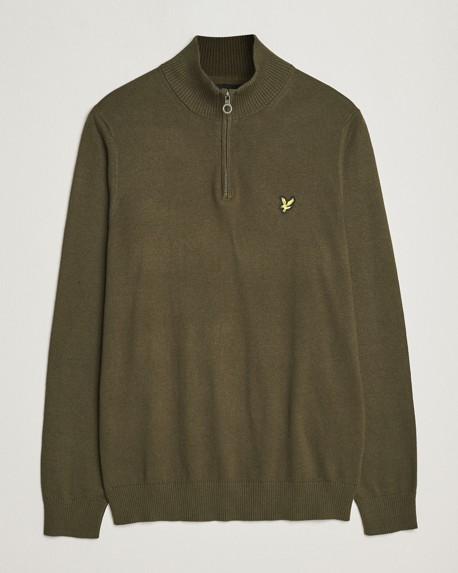 Herren | Pullover | Lyle & Scott | Cotton/Merino Half Zip Olive