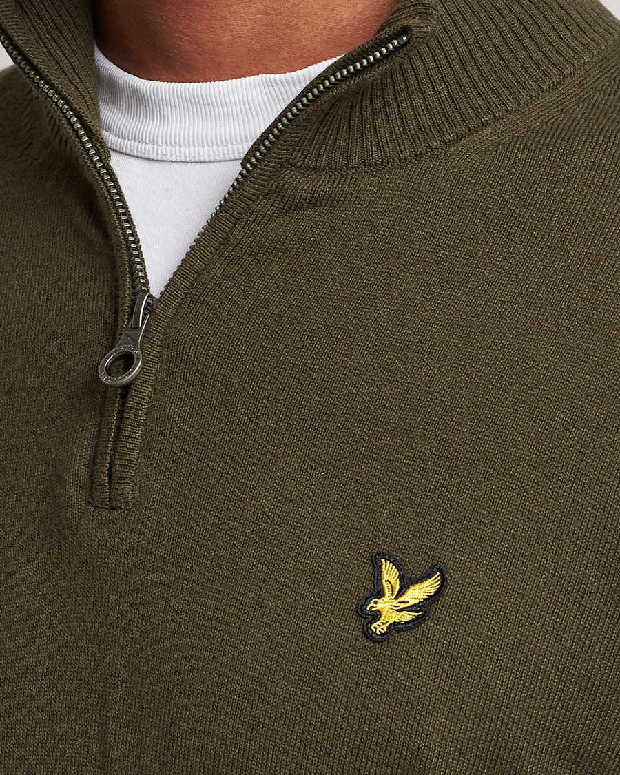 Herren | Pullover | Lyle & Scott | Cotton/Merino Half Zip Olive