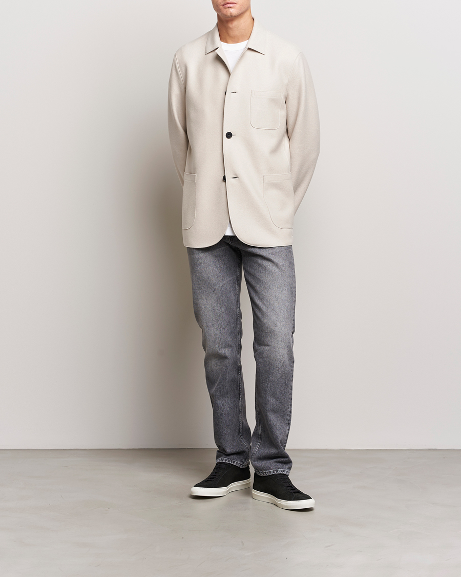 Herren | Sakkos | Harris Wharf London | Dropped Shoulder Wool Jacket Cream