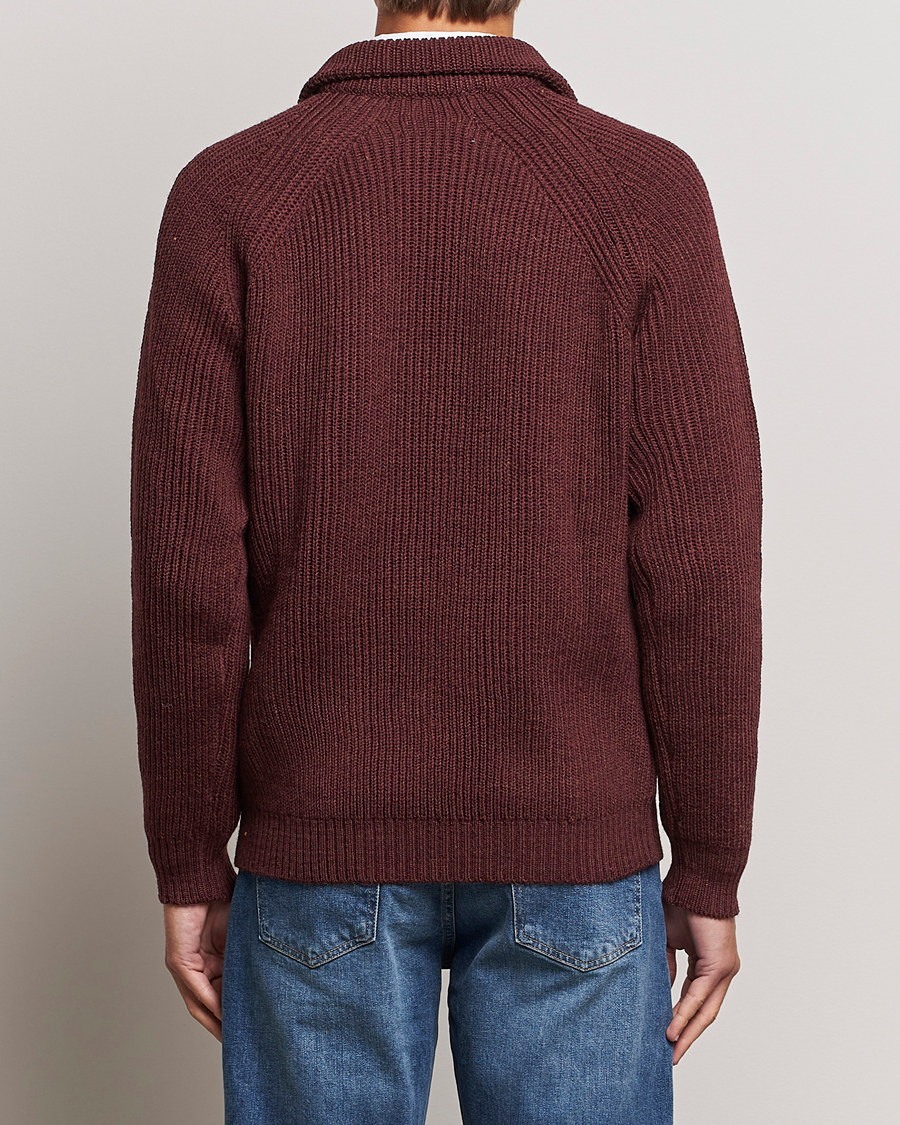 Herren | Pullover | Peregrine | Ford Knitted Wool Half Zip Shiraz