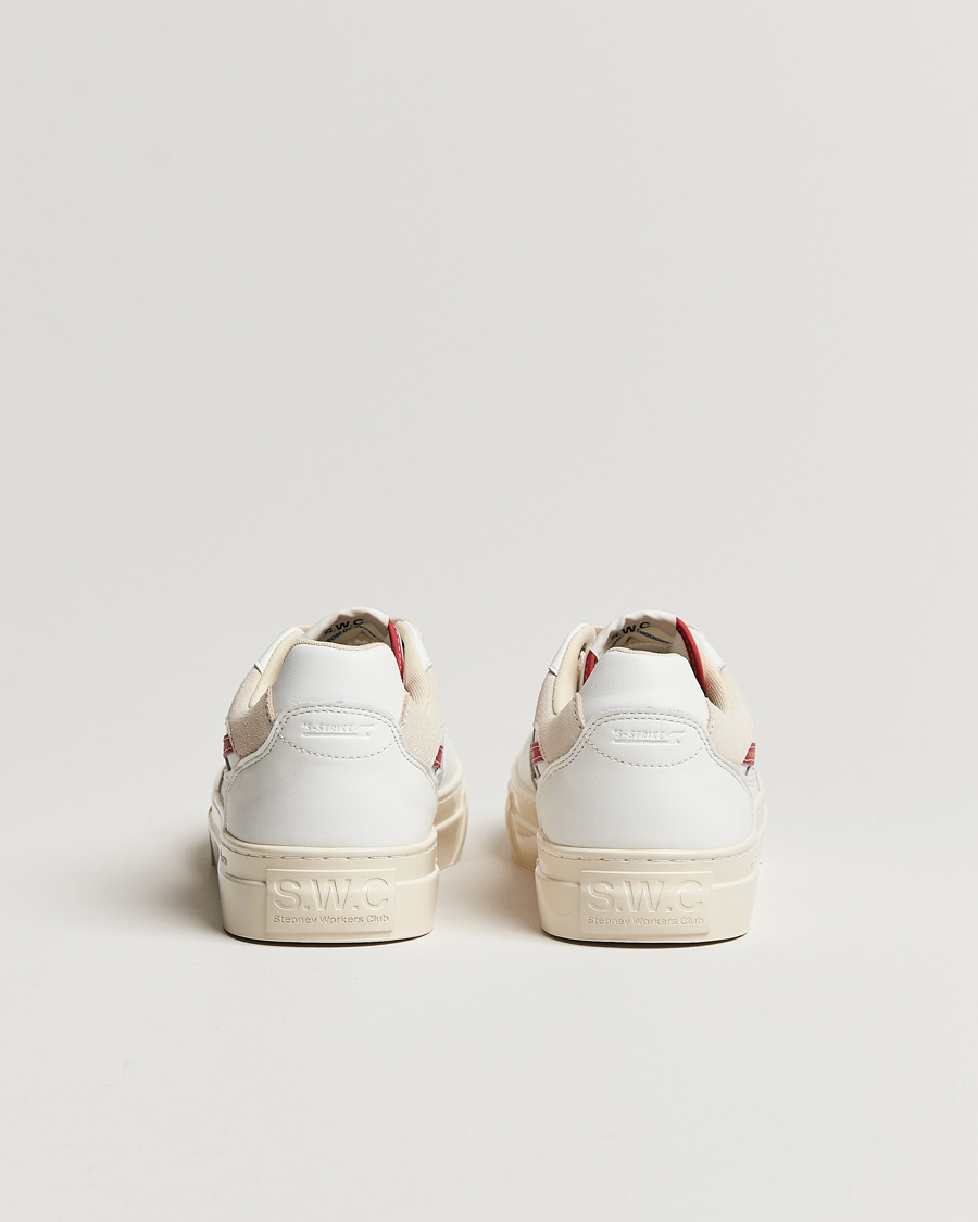 Herren | Stepney Workers Club Pearl S-Strike Leather Sneaker White/Red | Stepney Workers Club | Pearl S-Strike Leather Sneaker White/Red