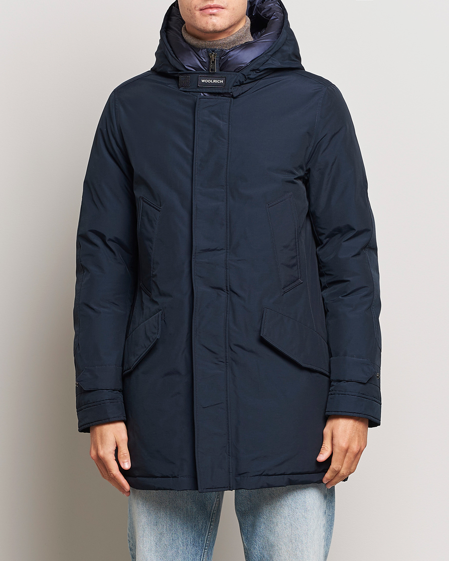 Herren | Jacken | Woolrich | Polar High Collar Parka Melton Blue