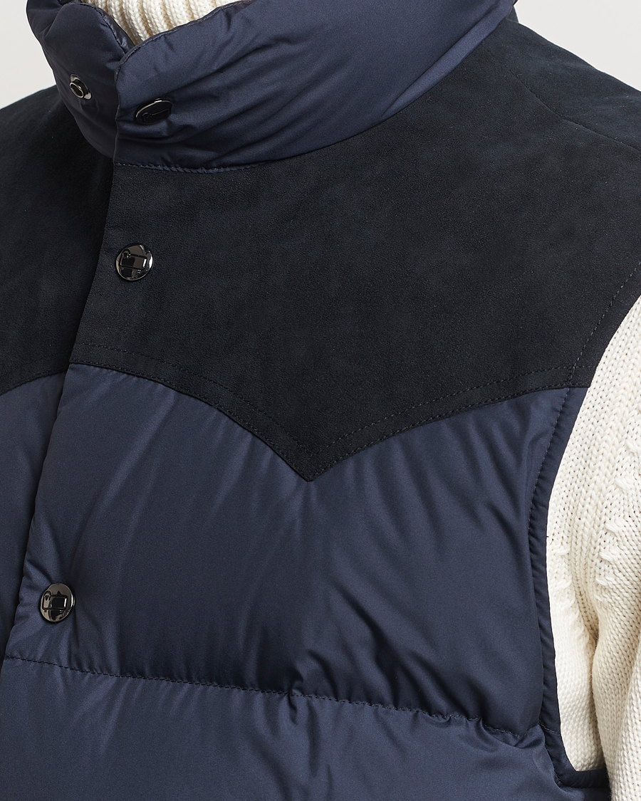Herren | Jacken | Woolrich | Western Down Vest Melton Blue