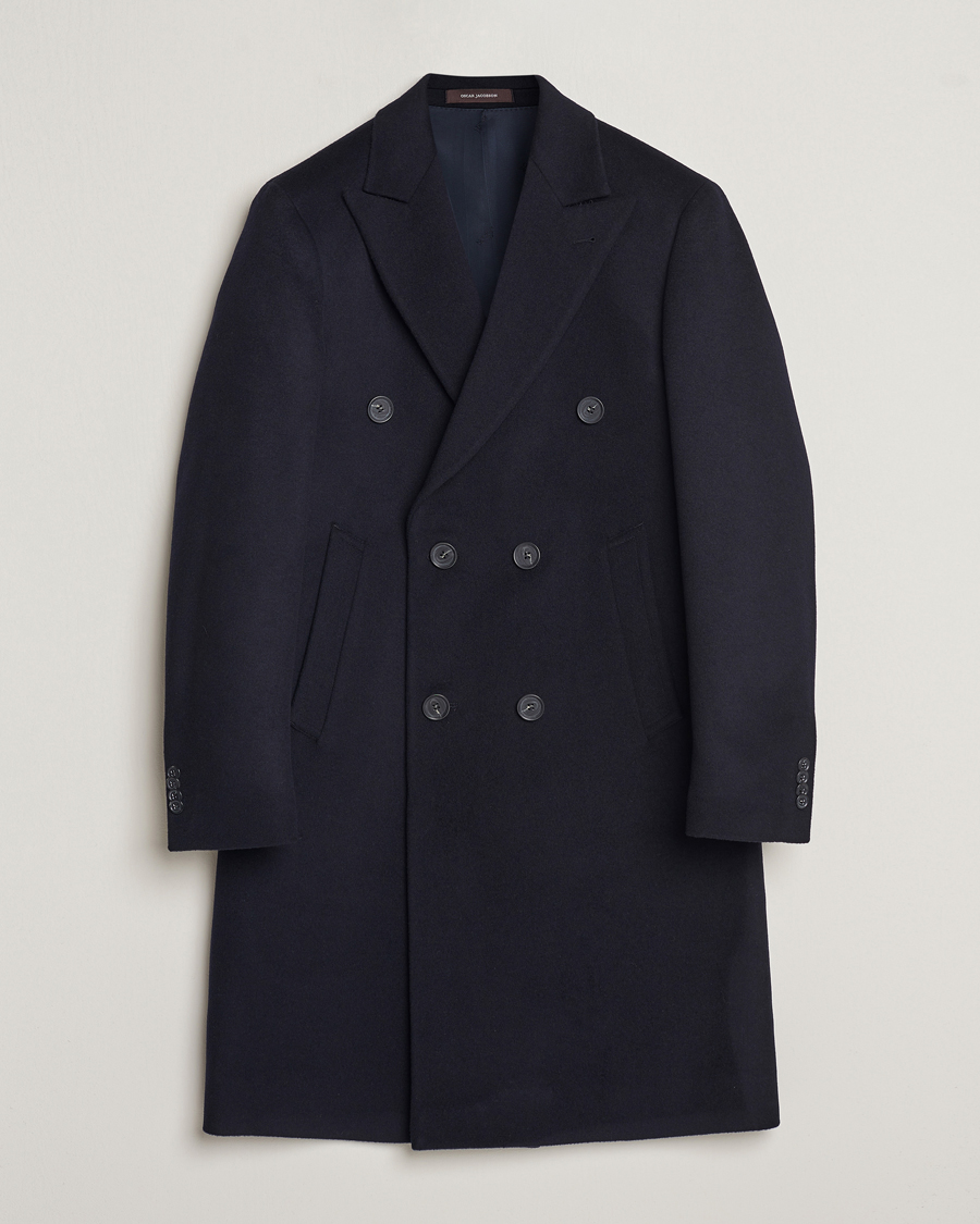 Herren | Jacken | Oscar Jacobson | Slater Wool/Cashmere Double Breasted Coat Navy
