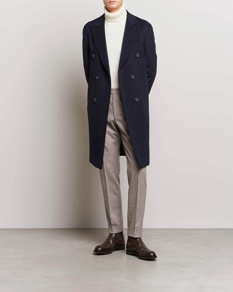 Herren | Jacken | Oscar Jacobson | Slater Wool/Cashmere Double Breasted Coat Navy