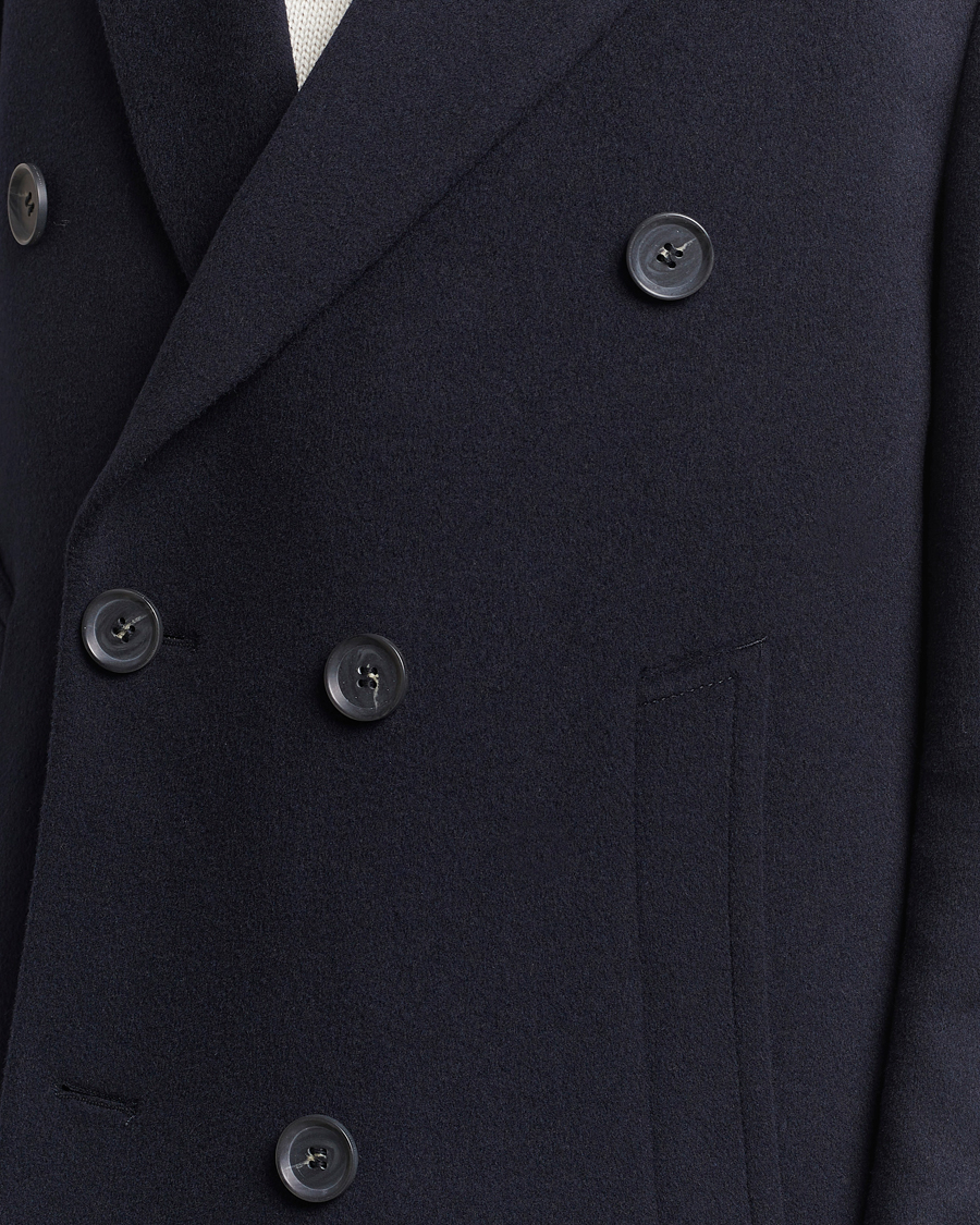 Herren | Jacken | Oscar Jacobson | Slater Wool/Cashmere Double Breasted Coat Navy