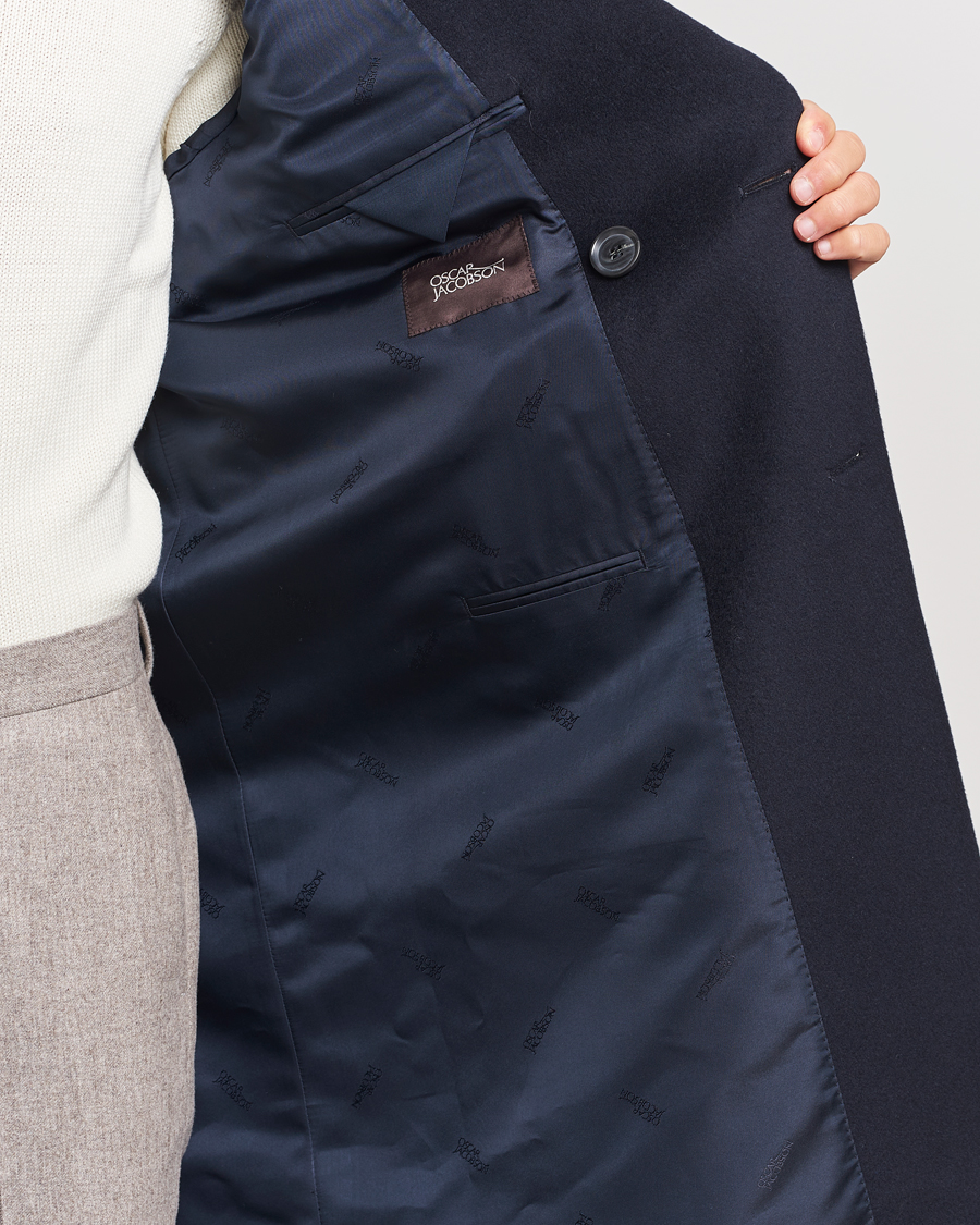 Herren | Jacken | Oscar Jacobson | Slater Wool/Cashmere Double Breasted Coat Navy