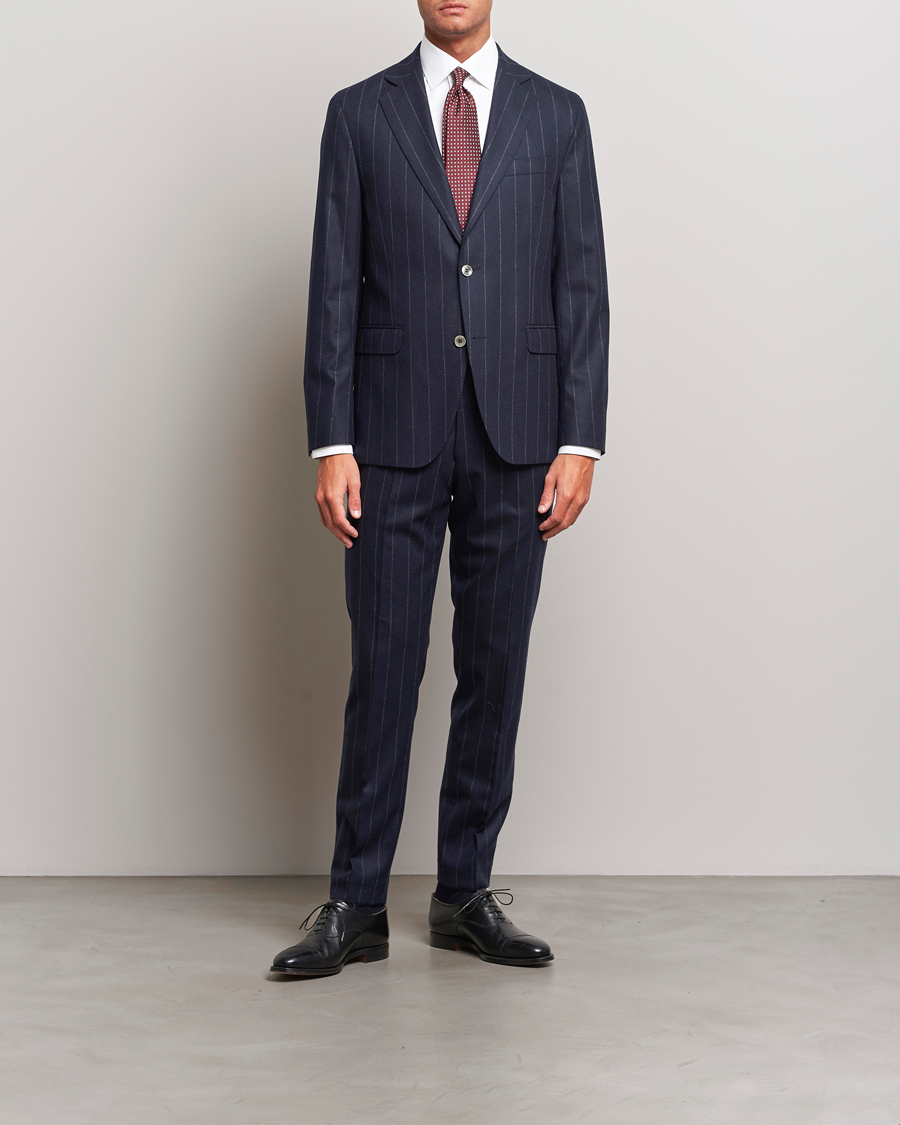 Herren | Anzüge | Oscar Jacobson | Fogerty Denz Pinstripe Wool Suit Navy