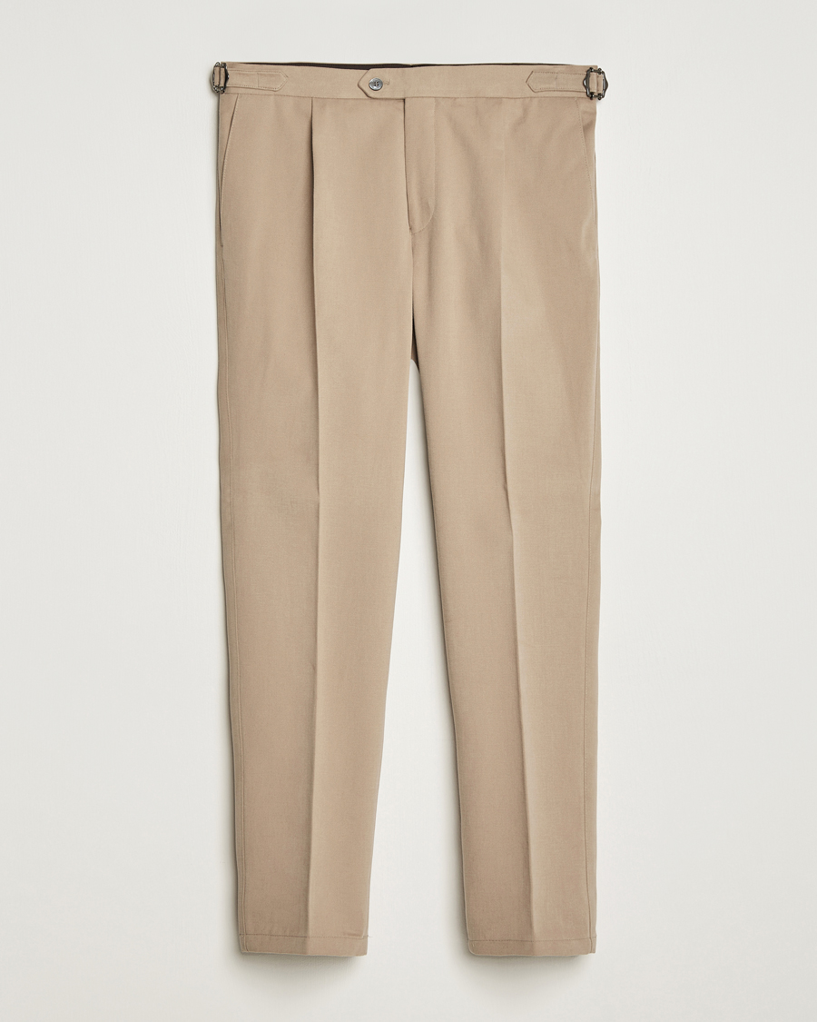 Herren | Hosen | Oscar Jacobson | Delon Brushed Cotton Trousers Beige