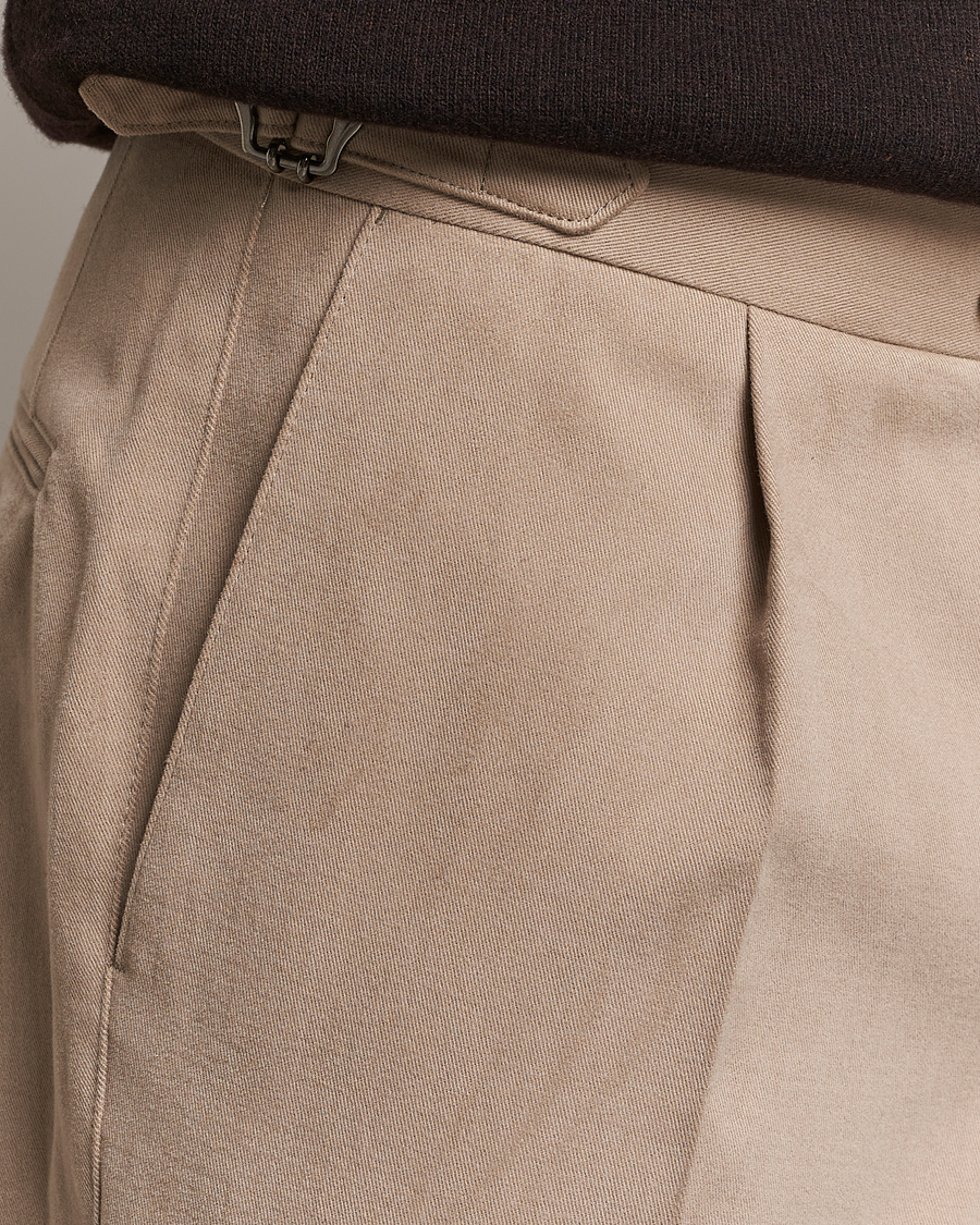 Herren | Hosen | Oscar Jacobson | Delon Brushed Cotton Trousers Beige