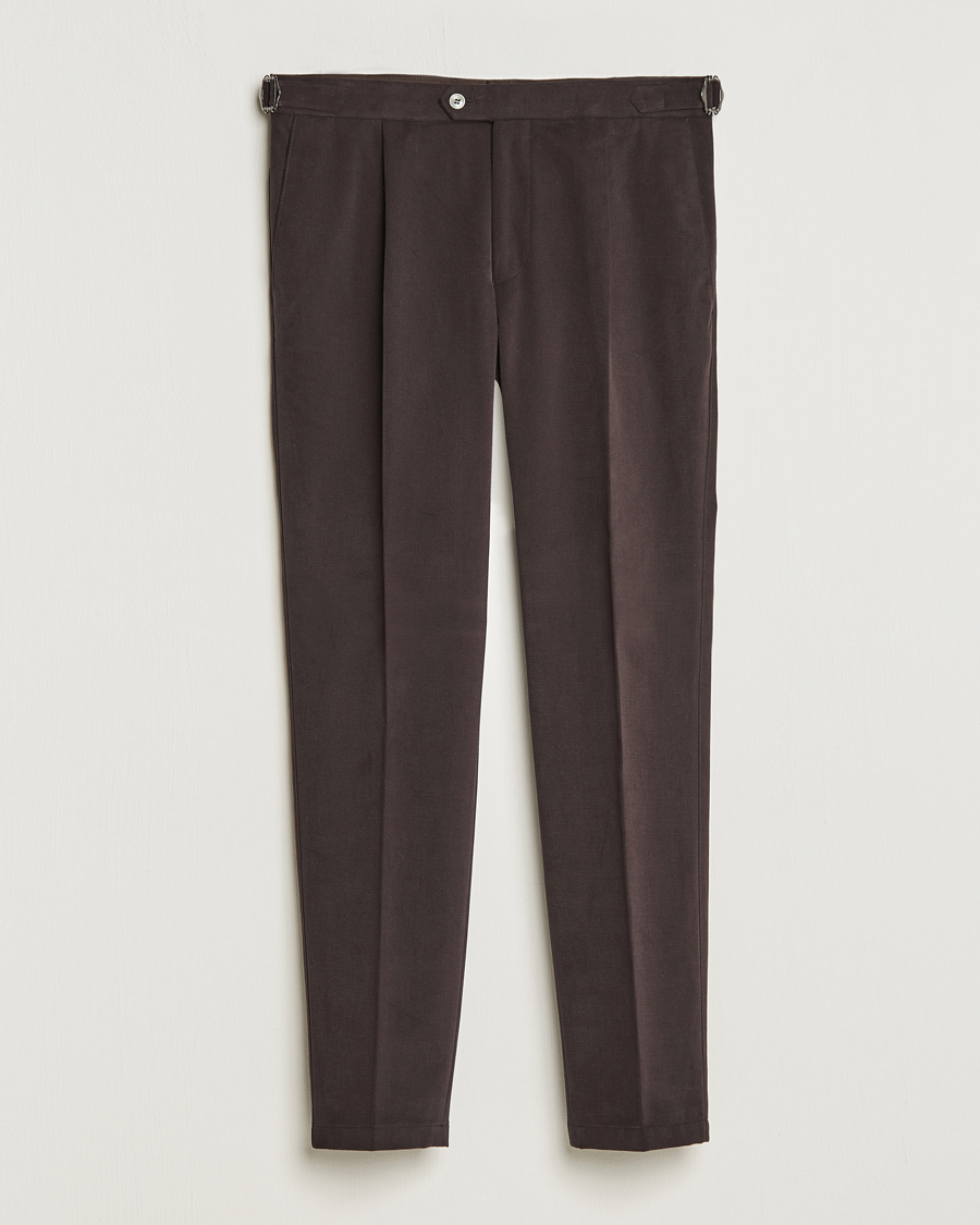 Herren | Hosen | Oscar Jacobson | Delon Brushed Cotton Trousers Brown