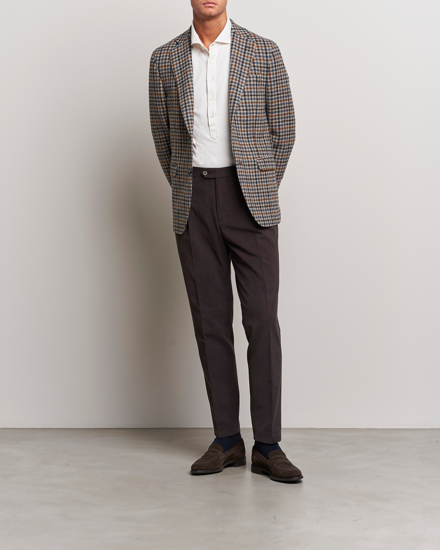 Herren | Hosen | Oscar Jacobson | Delon Brushed Cotton Trousers Brown