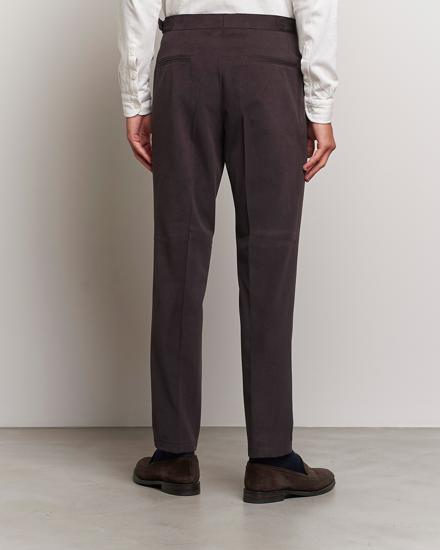 Herren | Hosen | Oscar Jacobson | Delon Brushed Cotton Trousers Brown